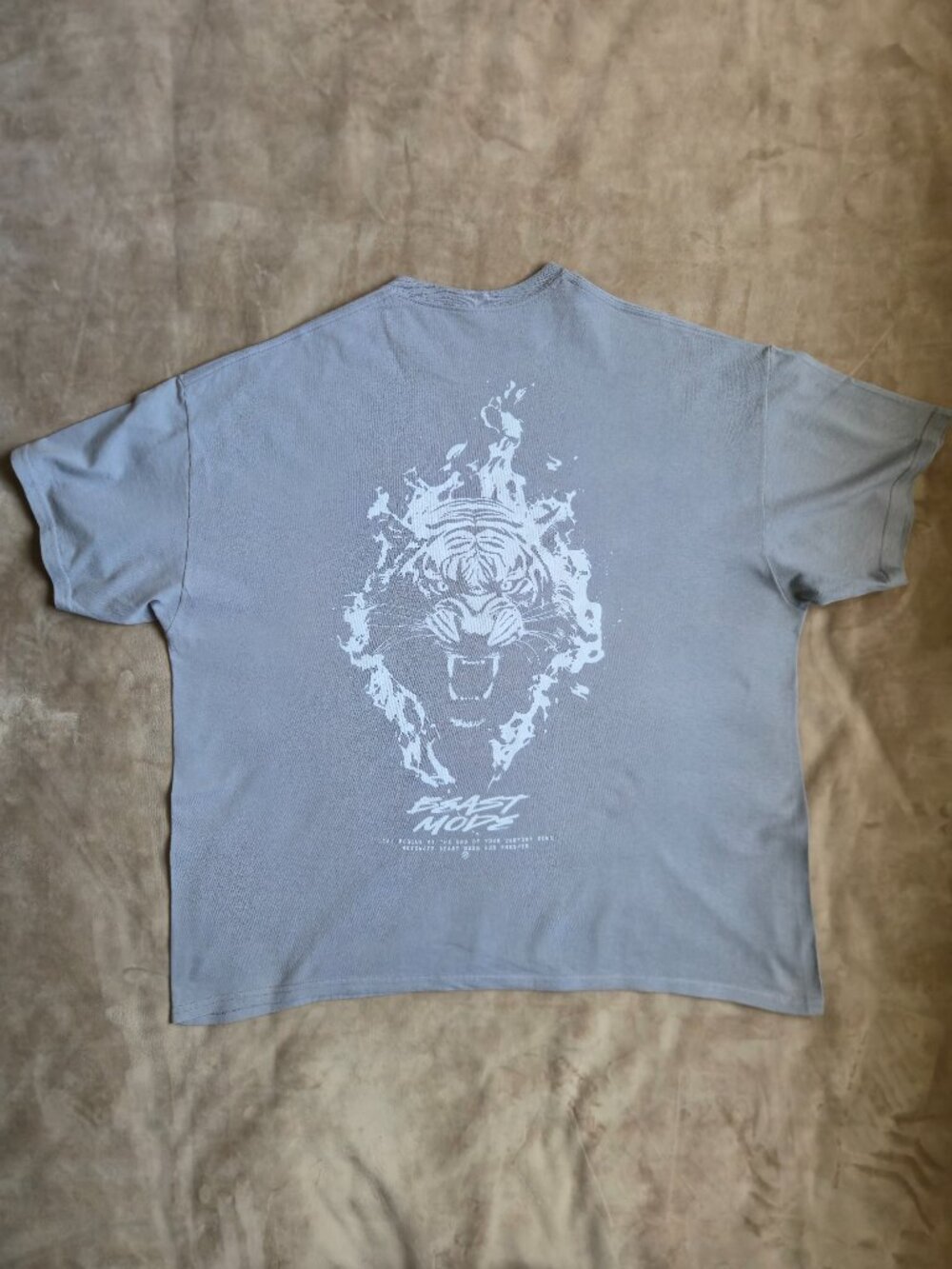 Fashion Nova Men Beast Mode Roaring Tiger Graphic T-Shirt Heather Grey 2XL